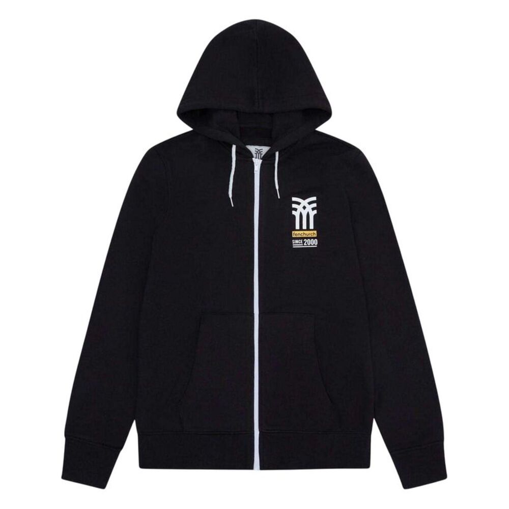 Fenchurch Mens Full Zip Hoodie / Black